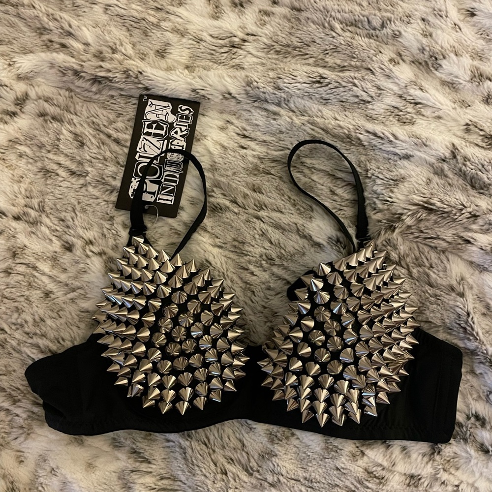 Studded spike bra